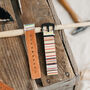 'Stripe' Leather Smartwatch Strap; Handmade Watch Band, thumbnail 7 of 9