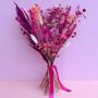Cerise Dried Flower Arrangement With Babies Breath And Pampas, thumbnail 1 of 6