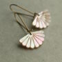 Mother Of Pearl Bridal Art Deco Scallop Earrings, thumbnail 1 of 11