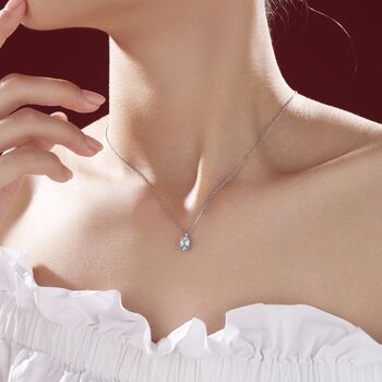 Tiny Genuine Blue Topaz Crystal Oval Pendant Necklace, 7 of 11
