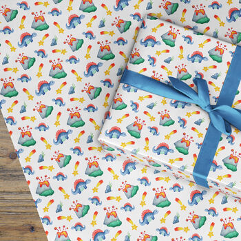 Dinosaur Gift Wrap Wrapping Paper Roll, 2 of 3