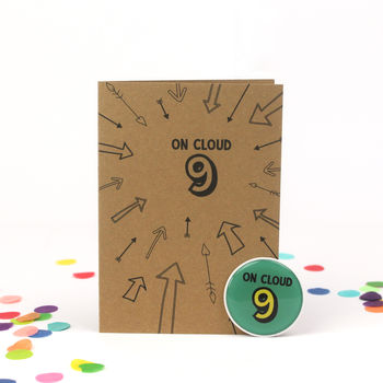 On Cloud Nine: 9th Birthday Sticker Badge Card, 2 of 3