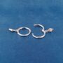 Silver Diamond Drop Hoop Earrings With Cz Stone, thumbnail 6 of 7