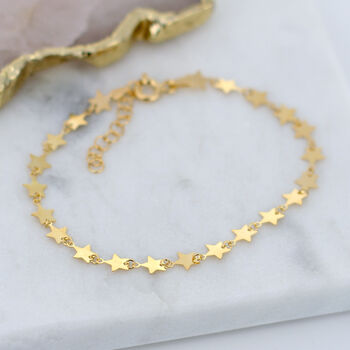 Gold Plated Or Sterling Silver Sparkle Star Bracelet, 3 of 4