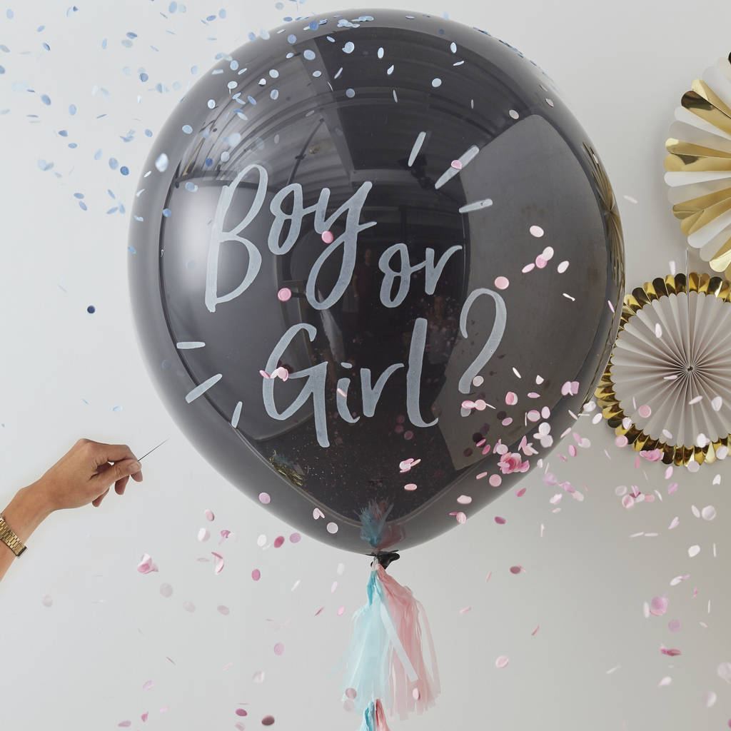Baby Shower Gender Reveal Confetti Balloon Kit, 1 of 3