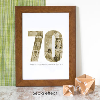 Personalised Birthday Photo Print 60th 70th 80th, 4 of 5