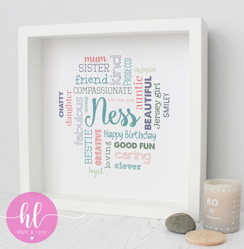 Personalised Birthday Word Art Gift For Girlfriend, 4 of 4