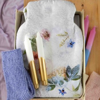 Cosy Gift Set – Hot Water Bottle, Socks And Candles, 2 of 9