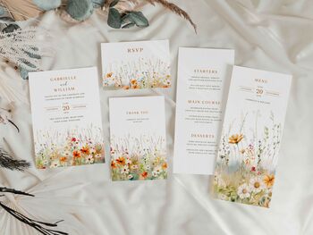 Orange Wildflower Gatefold Wedding Invitations, 5 of 5