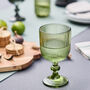Palermo Set Of Four Green Ribbed Wine Glasses, thumbnail 3 of 8