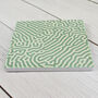 Abstract Green Pattern Ceramic Coaster, Set Of Four, thumbnail 1 of 7