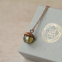 Small Speckled Green Oval Acorn Earrings, thumbnail 5 of 10