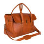 Personalised Buffalo Leather Drake Strapped Weekender, thumbnail 4 of 9