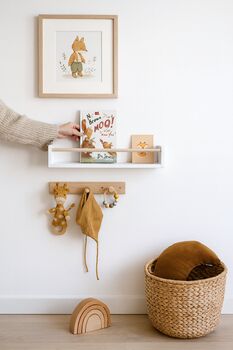 Floating Nursery Shelf With Rail, Nursery Decor Shelf, 6 of 10