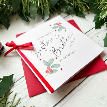 Brother And Sister In Law Christmas Card. Hand Finished, 5 of 5