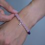 Pisces Birthstone Bracelet With Gemstones And Sterling Silver Zodiac Charm, thumbnail 3 of 4