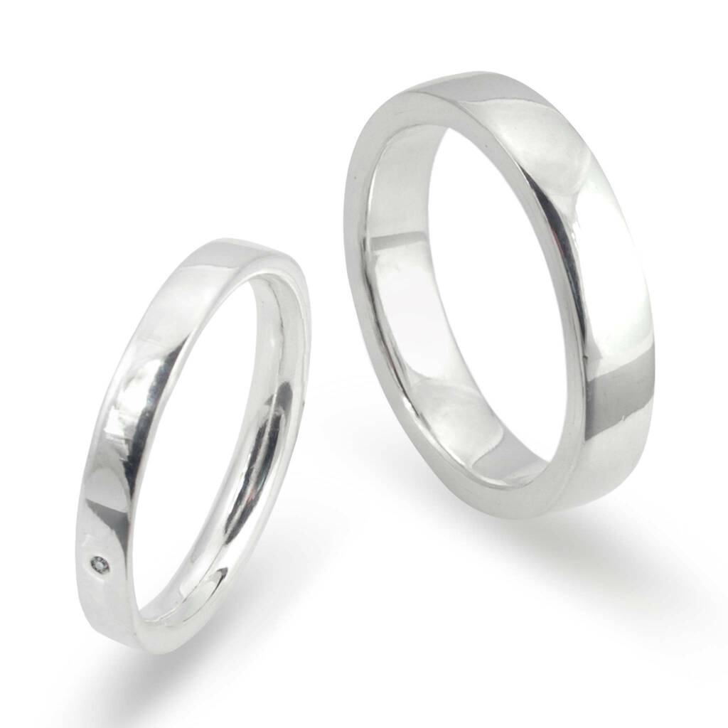Silver Rounded Flat Wedding Ring By Maap Studio | notonthehighstreet.com