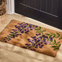 Purple Flowers Natural Coir Doormat, thumbnail 1 of 4