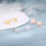 Small Snowflake Stud Earrings In Sterling Silver, thumbnail 6 of 12