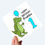 Personalised Dinosaur 1st Birthday Card, thumbnail 1 of 1