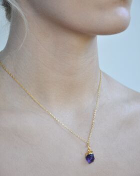 Amethyst Raw Crystal Chunk Necklace, 2 of 4