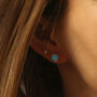Gemstone Stud Earrings In Rose Gold Vermeil Plated, thumbnail 12 of 12