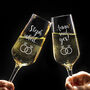 Pair Of Engagement Proposal Glass Champagne Flutes, thumbnail 3 of 7