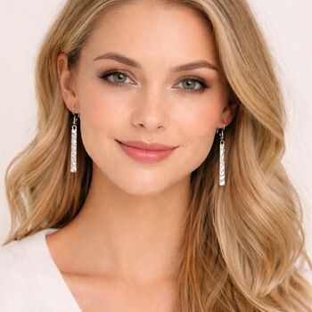 Gold Plated Hammered Rod Earrings, 3 of 6