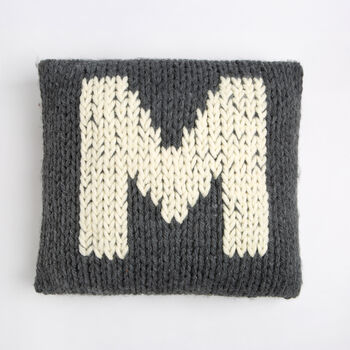 Monogram Cushion Cover Easy Knitting Kit, 2 of 5