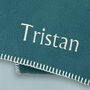 Personalised Fleece Blanket, Teal, thumbnail 2 of 5