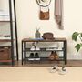 Industrial Style Shoe Bench With Two Shelves, thumbnail 3 of 5