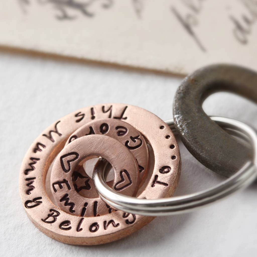 this nanny belongs to personalised copper keyring by morgan & french