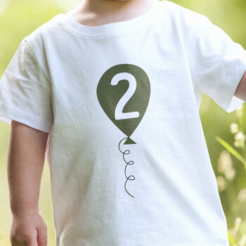 Personalised Birthday Balloon Age T Shirt With Number, 2 of 3