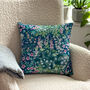 Luxury Super Soft Velvet Cushion Cottage Garden Teal, thumbnail 2 of 5