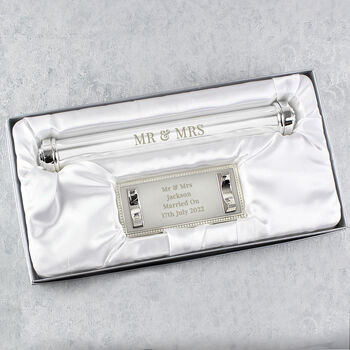Personalised Silver Plated Wedding Certificate Holder, 2 of 2