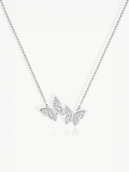 Women's Silver Butterfly Pendant Necklace, Symbol Of Transformation And Luck, Everyday Layering Jewellery, 2 of 5