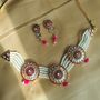 Red Round Kundan Ethnic Pearl Bridal Choker Set, thumbnail 11 of 11