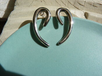 Infinity Silver Curved Earrings, 6 of 6
