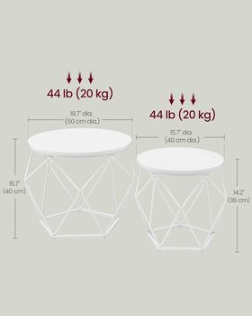 Set Of Two Coffee Tables Removable Tabletop Steel Frame, 12 of 12
