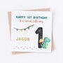 Personalised Dinosaur 1st Birthday Card, thumbnail 2 of 2