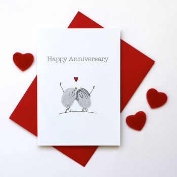 Personalised Thumb Print Anniversary Card, 2 of 3