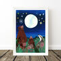 Full Moon Woodland Animal Print, thumbnail 2 of 6