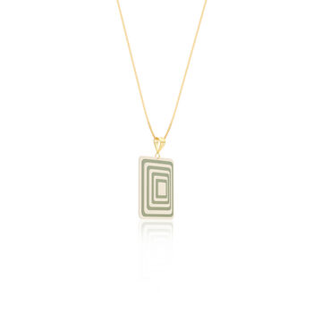 Matching Earrings And Necklace | Cream And Green | Rectangle Set, 9 of 11
