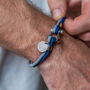 Personalised Mens Cord Bracelet With Fingerprint Charm, thumbnail 1 of 8