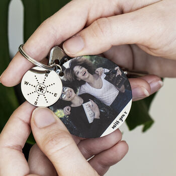 Best Friends Compass Keyring With Photo Plate, 2 of 8