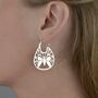 Solid Sterling Silver Large Butterfly Earrings, thumbnail 2 of 3