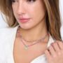 Syros Pink Tourmaline Turquoise Gemstone Necklace, thumbnail 1 of 5
