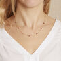 Ruby Gold Plated Silver Chain Collar Necklace, thumbnail 3 of 7