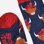 Men's Bamboo Socks Highland Cow Tartan Hat Blue, thumbnail 4 of 5