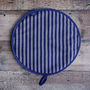 ‘Blue Striped’ Round Hob Lid Cover, thumbnail 1 of 3